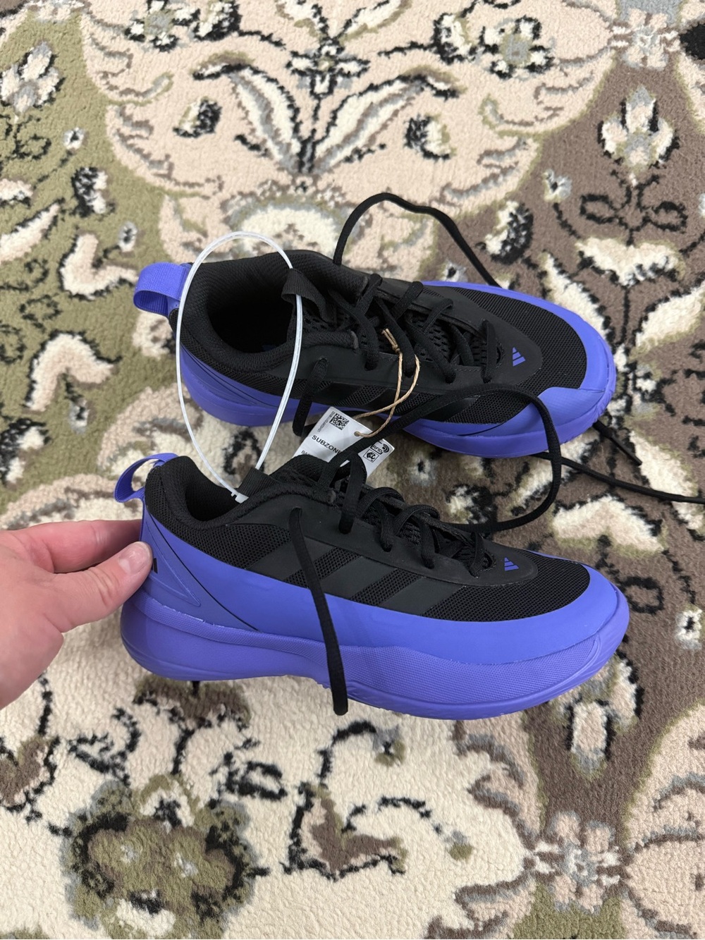 Adidas Black & Purple Platform-Style Sneakers size 13 for boy